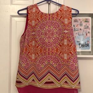 Bright, patterned blouse tank🍉✨☀️